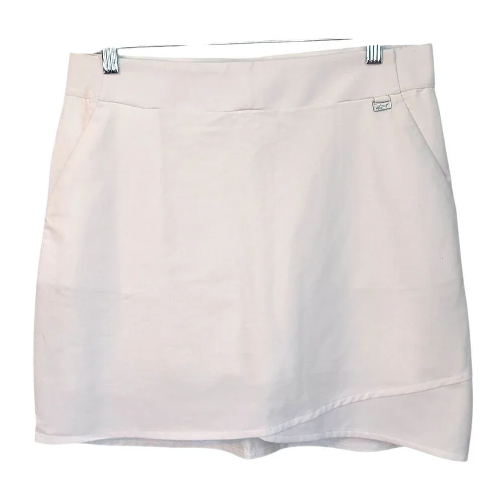 Greg Norman White Golf Skort Tennis Athletic Sz S UPF 30+ Stretch Pockets Preppy